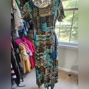 Multicolor short sleeve dress